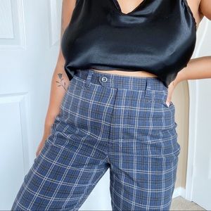 Vintage High Waisted Plaid Trousers